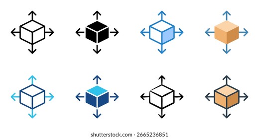 dimension icon set multiple style collection 
