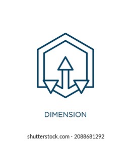 Dimension Icon Thin Linear Dimension Outline Stock Vector (Royalty Free ...
