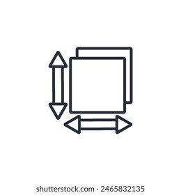 dimension icon. vector.Editable stroke.linear style sign for use web design,logo.Symbol illustration.