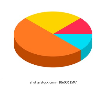 Dimension isometric retro puzzle circle business info graphic presentation