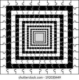 dimension of jigsaw pattern. vector / illustration