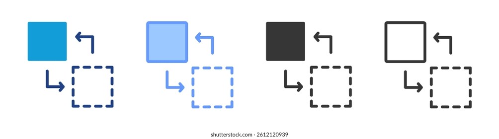 Dimension Reduction icon set multiple style collection