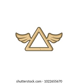 dimension shape with angel bird wing vector art