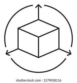 Dimension Sign Concept Vector Icon design