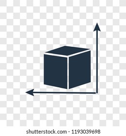 Dimension vector icon isolated on transparent background, Dimension transparency logo concept