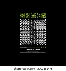 Dimension writing design, suitable for screen printing t-shirts, clothes, jackets and others