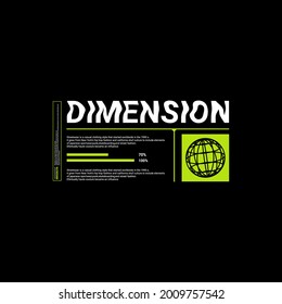 Dimension writing design, suitable for screen printing t-shirts, clothes, apparel, jackets and others