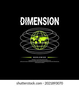 Dimension writing design, suitable for screen printing t-shirts, clothes, jackets and others