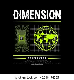 Dimension writing design, suitable for screen printing t-shirts, clothes, jackets and others