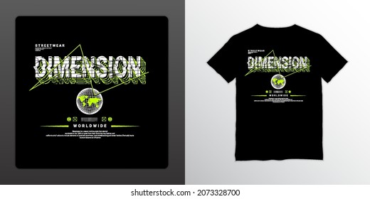 Dimension writing design, suitable for screen printing t-shirts, clothes, jackets and others