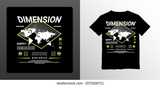 Dimension writing design, suitable for screen printing t-shirts, clothes, jackets and others