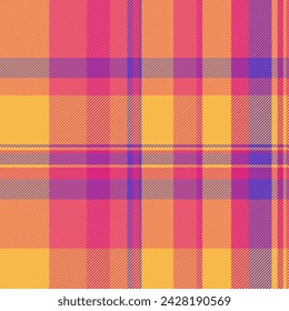 Dimensional check textile tartan, idea plaid background fabric. Warm texture seamless vector pattern in amber and red colors.