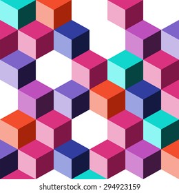 Dimensional colorful background with cubes