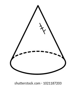 
Dimensional figure. Doodle icon cone shape
