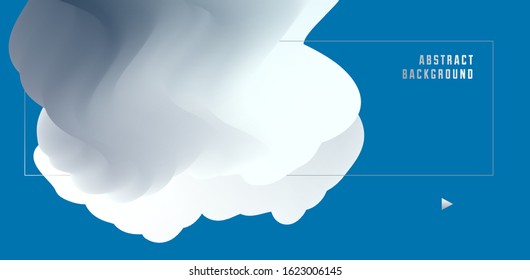 Dimensional gradient shape element for design, abstract colorful fluid vector background, flowing 3D wave, color dynamic motion layout.