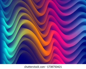 Elemento de forma gradiente dimensional para el diseño, fondo vectorial de fluido colorido abstracto, onda 3D fluida, diseño de movimiento dinámico de color.