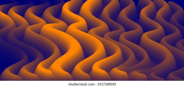 Dimensional gradient shape element for design, abstract colorful fluid vector background, flowing 3D wave, color dynamic motion layout.