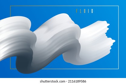 Dimensional gradient shape element for design, abstract colorful fluid vector background, flowing 3D wave, color dynamic motion layout.