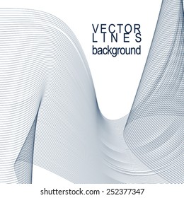 Dimensional motif elegant flowing curves, lace background in motion, light eps8 design backdrop with parallel lines.