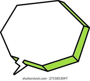 Ilustración de ícono de burbuja de discurso de polígono geométrico Pop dimensional