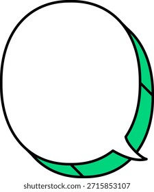 Ilustración de ícono de burbuja de discurso ovalado de Vertical Pop dimensional