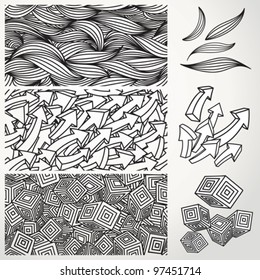 Dimensional seamless pattern. (layered)