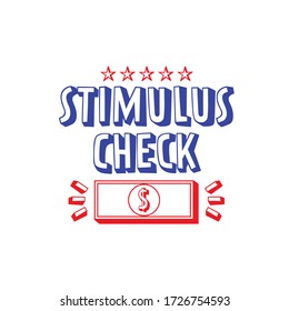 Dimensional Stimulus Check Typography Vector In American Theme During Global Pandemic 2020