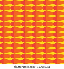 Dimensional three dimensional 3D Trapeze Pattern in orange color shades