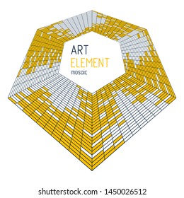Dimensional vector design of great artistic mosaic square tiles, 3d abstract background as template with copy space for title and text. Usable for brochure, magazine, ad, banner, poster.