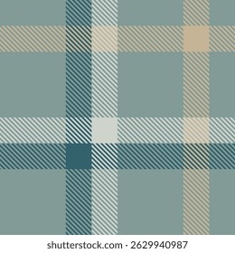 Dimensional vector plaid pattern, argyle seamless check texture. Up textile tartan background fabric in pastel and cyan colors palette.