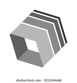 Dimensional Volume Box Symbol Design