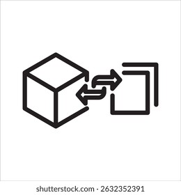 Dimensionality Reduction simple line icon