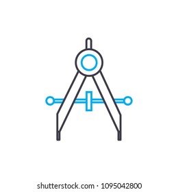 Dimensioning linear icon concept. Dimensioning line vector sign, symbol, illustration.