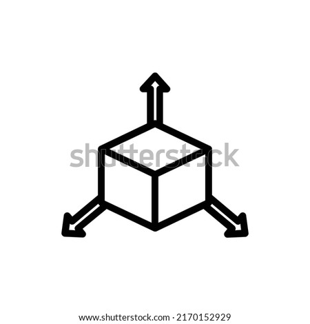 Dimensions Icon. Line Art Style Design Isolated On White Background