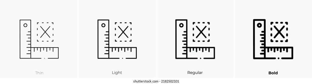 dimensions icon. Thin, Light Regular And Bold style design isolated on white background