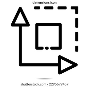 dimensions icon vector illustration graphic on background