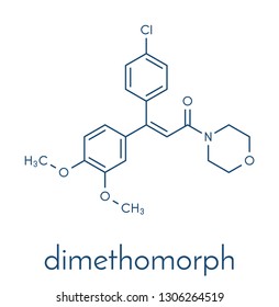 Dimethomorph fungicide molecule. Skeletal formula.
