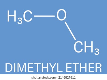 Dimethyl ether , methoxymethane, DME, molecule. Skeletal formula.