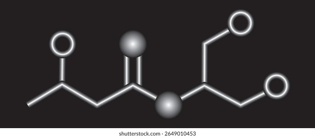 Dimethyl Malonate Molecular Structure Illustration on Black Background