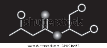 Dimethyl Malonate Molecular Structure Illustration on Black Background