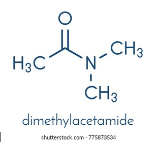 Dimethylacetamide (DMAc) chemical solvent molecule. Skeletal formula.