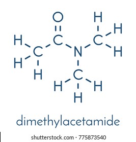 Dimethylacetamide (DMAc) chemical solvent molecule. Skeletal formula.