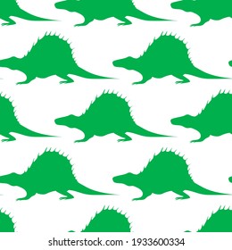 dimetrodon dinosaur silhouette, seamless pattern, vector illustration