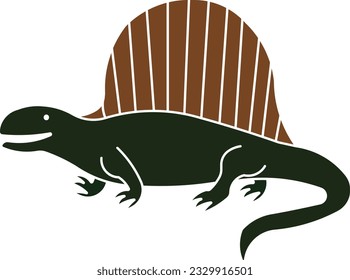 Dimetrodon Permian prehistoric dinosaurs jurass Flat