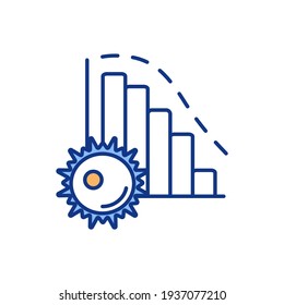 Diminished ovarian reserve RGB color icon. Losing reproductive potential. Woman infertility. Aging result. Reduction in maternal egg production. Reproductive health. Isolated vector illustration