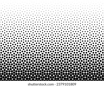 Diminishing circles . Geometric pattern on a white background. Seamless in one direction. Long fadeout