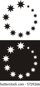 Diminishing circular star design