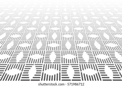 Diminishing perspective view. Geometric texture. Vector art.