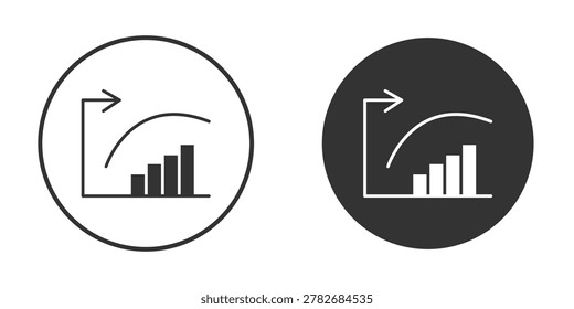 Diminishing returns icon design flat silhouette style