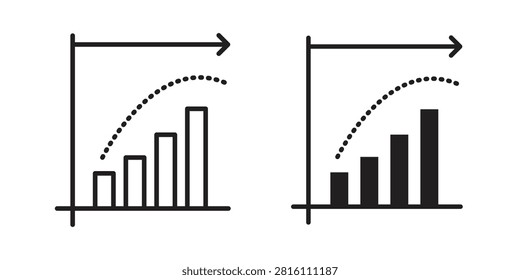 Diminishing returns icon editable design set